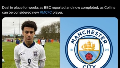 星空体育官方网站-青训引援+1，罗马诺：曼城从谢周三签下U15球员罗马里奥-科林斯